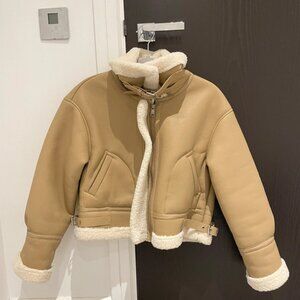 Leather crop jacket